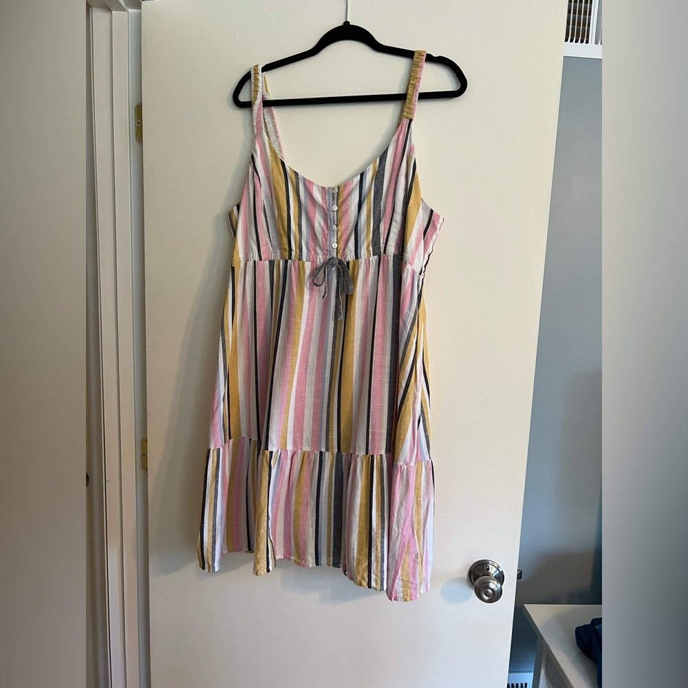 Seraphine Multi Stripe Maternity to Nursing Strappy Sundress, 14
